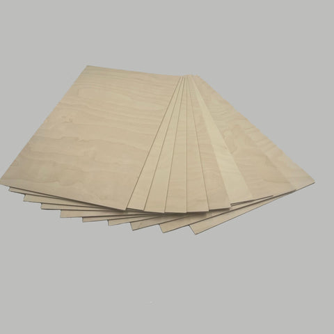 Baltic Birch Plywood, 12 x 8 Inch, B/BB Grade Sheets, 1/4 or 1/8